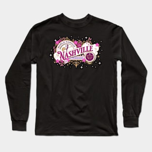 Nashville Graphic Vintage Pink Long Sleeve T-Shirt